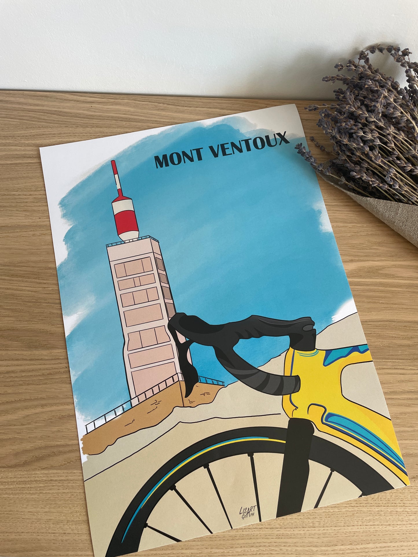 Affiche A3 - vélo au sommet -
