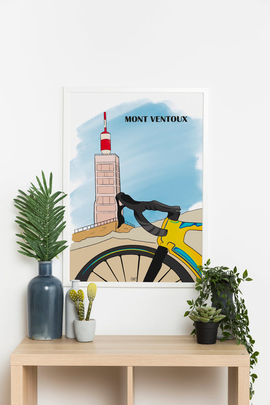 Affiche A3 - vélo au sommet -